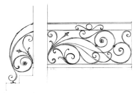 Холодная ковка перила эскизы
