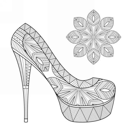 Раскраски антистресс туфелька