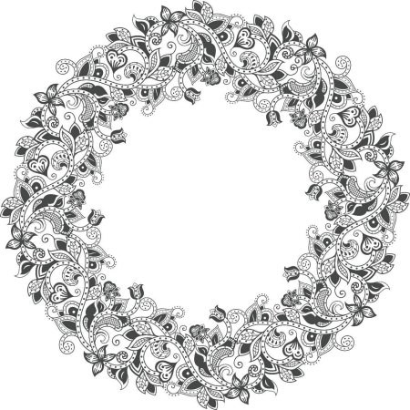 Серебристая круглая рамка