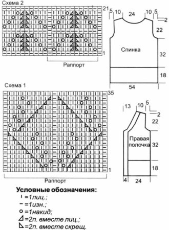Вязание безрукавка женская спицами 56 размера схема