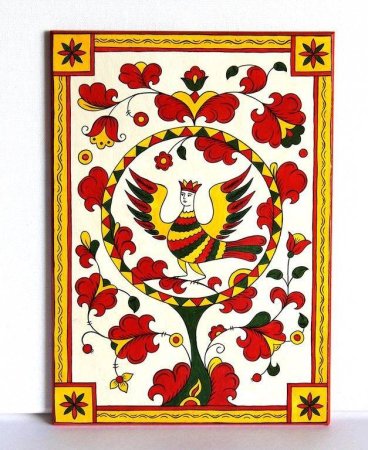 Пермогорская роспись птица Сирин