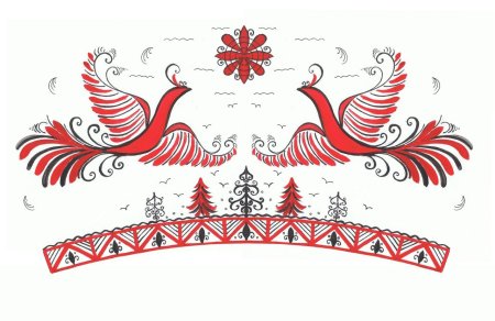 Северная Двина Мезенская роспись по дереву