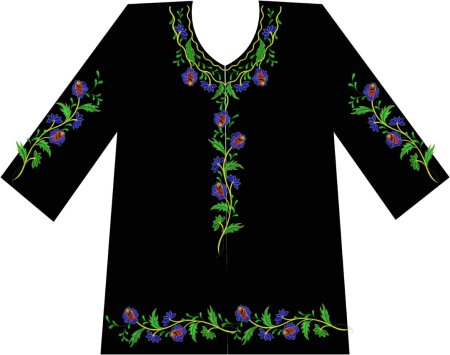 Отделка туники вышивкой