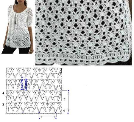 Крючок схемы узоров для кофты