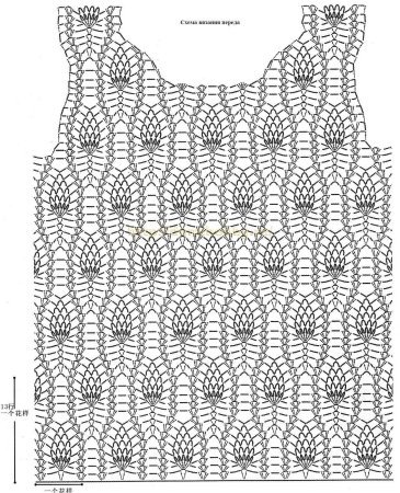 Узор ананас крючком схема для кофточки