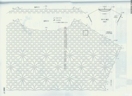 Узор паучки крючком схема реглан