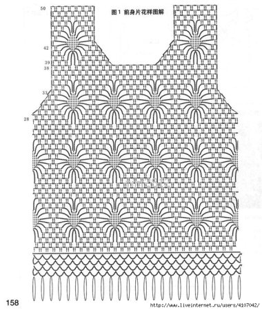 Жилет узор паучки крючком