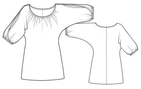 Туника с цельнокроеным рукавом эскиз