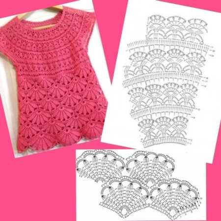 Схема вязания крючком топа для девочки