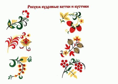 Элементы хохломской росписи