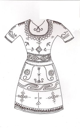 Эскиз русского народного костюма в современном стиле
