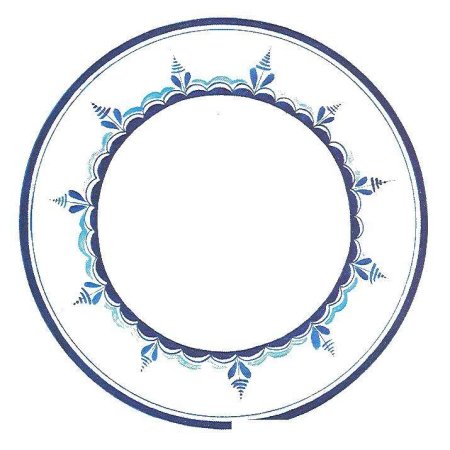 Шаблон тарелки для росписи Гжель для детей