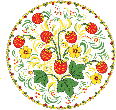 Хохломская роспись орнамент в круге