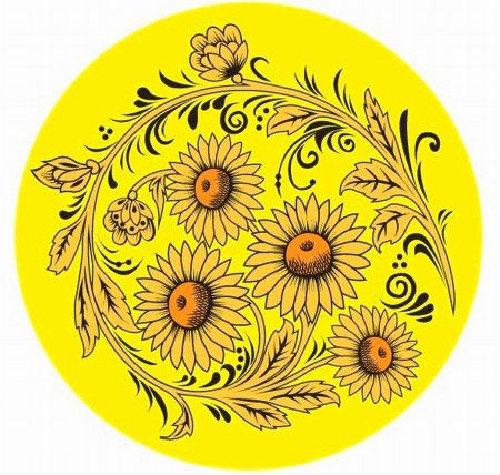 Хохломская роспись в круге