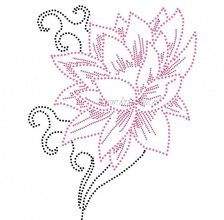 Цветы стразами трафарет