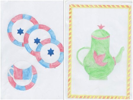 Рисунки посуды с геометрическими фигурами