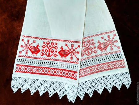 Древнерусские узоры на полотенцах