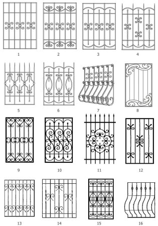 Сварные открывные решетки на окна чертежи