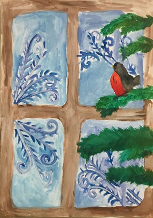 Морозные узоры на окне рисование