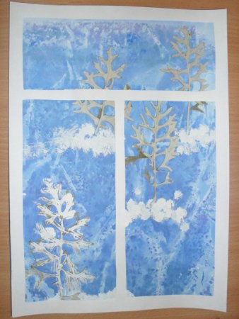 Зимнее окошко рисование