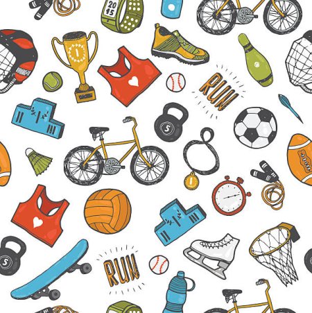 Спортивный инвентарь паттерн