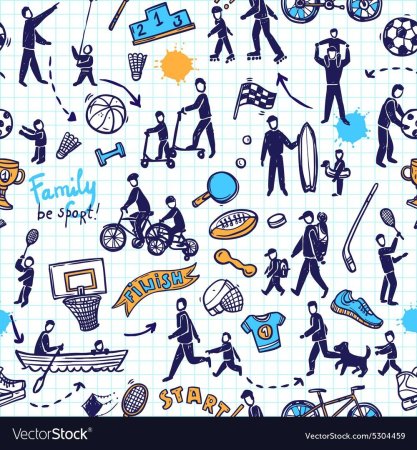 Бесшовный паттерн спорт