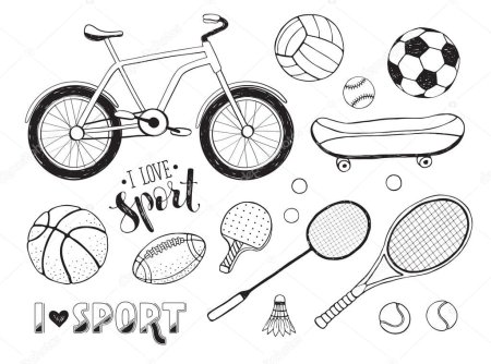 Спортивный инвентарь рисунки