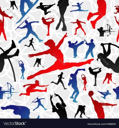 Виды спорта силуэты цветные