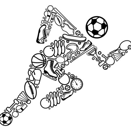 Орнаменты черно белые на спортивную тематику