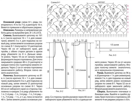 Вязаный кардиган женский крючком схема с описанием размер 50-52
