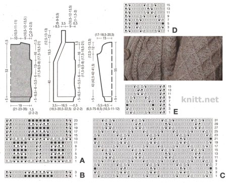 Узоры для вязания на спицах со схемами для кардигана