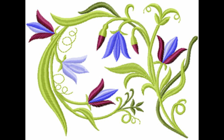 Машинная вышивка цветы