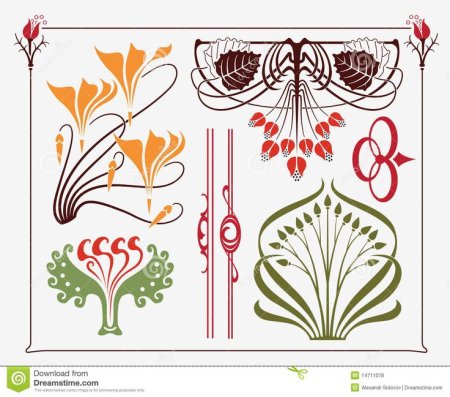 Орнамент ар деко цветы