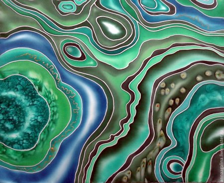 Платок батик малахит