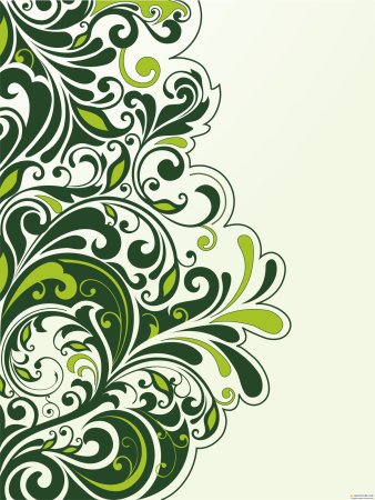 Зеленый фон с узорами