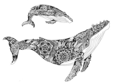 Кит с узорами