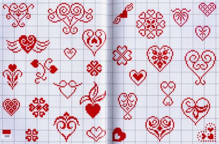 Вышивка крестом сердечки