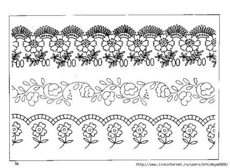 Растительный орнамент для вышивки гладью
