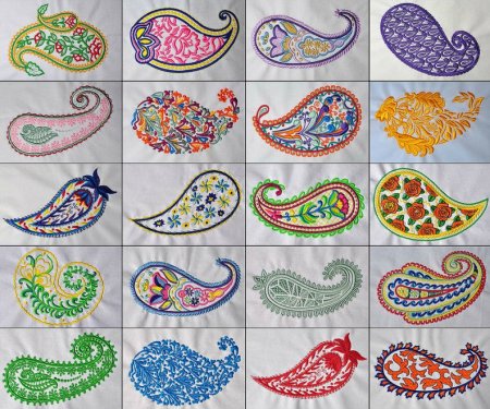 Узор пейсли вышивка тамбурным