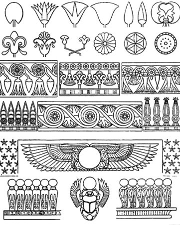 Ленточный зооморфный орнамент древнего Египта