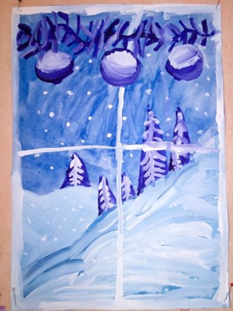 Рисование зима новый год