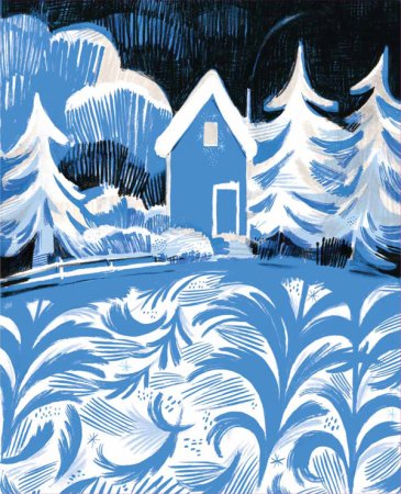 Зимнее окошко рисование