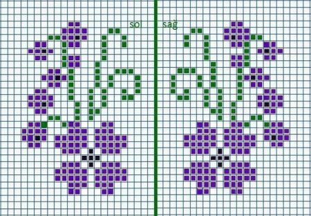 Жаккардовые узоры тунисским вязанием