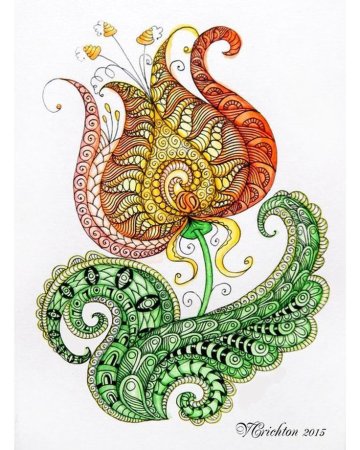 Дудлинг и Зентангл цветы