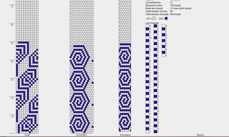 Схема бисерного жгута на 8 бисерин два цвета