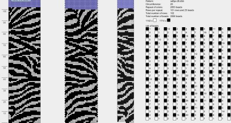 Зебра на 6 бисерин схема