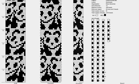 Черно белый браслет из бисера схема на станке