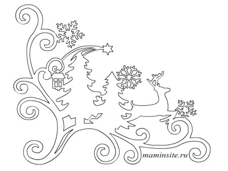 Трафареты на окна новогодние