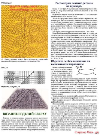 Схема вязки реглана снизу спицами
