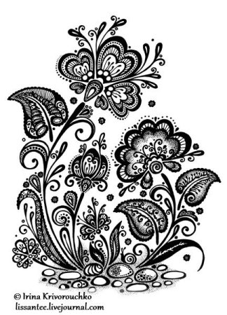 Узоры стилизованные цветы